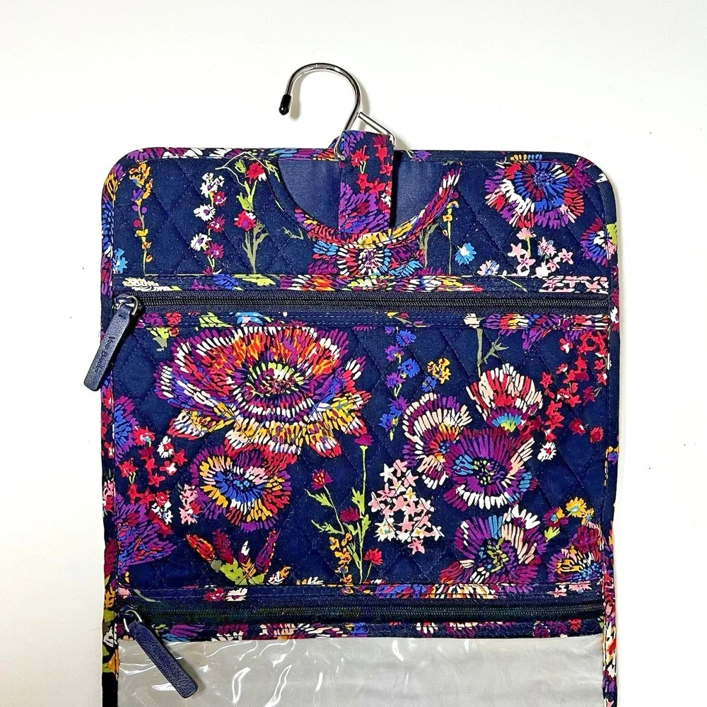 Vera Bradley Hanging‎ Cosmetic Organizer Midnight Wildflowers Quilted Cotton